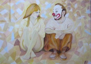 Clown und das Mädchen